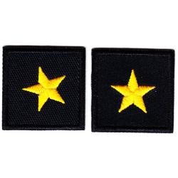 1 Star Gold on Black 1.25" collar patches SMALL