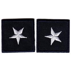 1 Star Silver on Midnight 1.25" collar patches SMALL