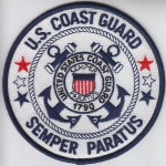 United States Coast Guard SEMPER PARATUS emblem patch 4.5" round