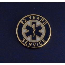 22 YEARS SERVICE EMS STAR OF LIFE Uniform Lapel Pin