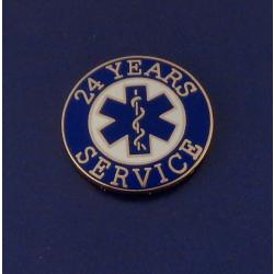 24 YEARS SERVICE EMS STAR OF LIFE Uniform Lapel Pin