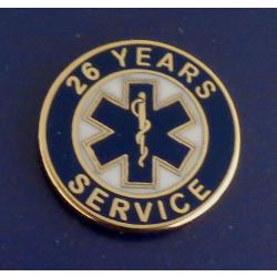 26 YEARS SERVICE EMS STAR OF LIFE Uniform Lapel Pin