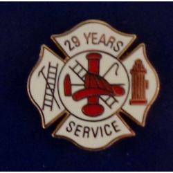 29 YEARS SERVICE Fire Dept Maltese Cross Uniform Lapel Pin