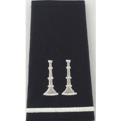 2 Bugles Parallel Silver on Midnight Navy Shoulder Boards