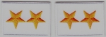 2 STARS DARK GOLD on WHITE collar patches
