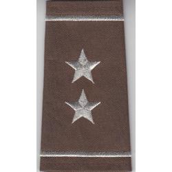2 STARS Silver on Brown Shoulder Boards