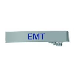 EMT Tie Bar Polished Silver with Royal Blue Lettering Female Version