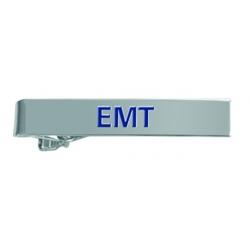 EMT Tie Bar Polished Silver with Royal Blue Lettering male Version