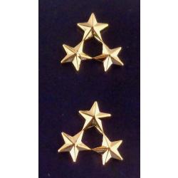 3 Stars Gold Cluster collar pins