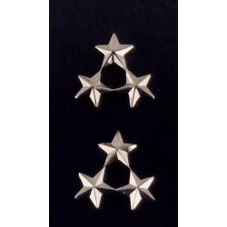 3 Stars Silver Cluster collar pins