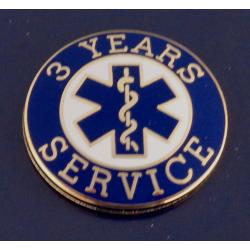 3 YEARS SERVICE EMS STAR OF LIFE Uniform Lapel Pin