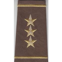 3 STARS Gold on Brown Shoulder Boards