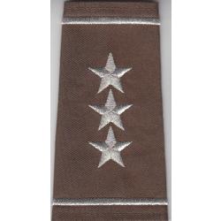 3 STARS Silver on Brown Shoulder Boards