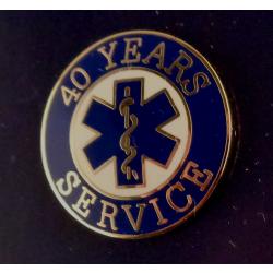 40 YEARS SERVICE EMS STAR OF LIFE Uniform Lapel Pin