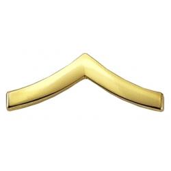 Private PVT Chevron 3/4" wide Gold Pair Collar Pins  Hero's Pride 4404MG