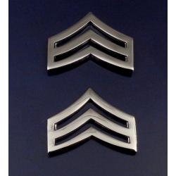 SGT Chevron, Polished Silver Nickel Finish, Regular-1" Wide