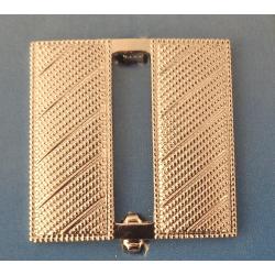 Captain Bars 1" Corrugated Silver Nickel Collar Pins