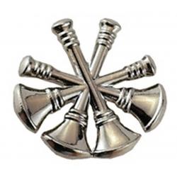 4 Bugles 3/4" Silver Pair Collar Pins  Hero's Pride 4447N