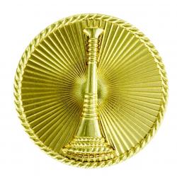 1 Bugle 15/16" Gold Discs Hero's Pride Collar Pins 4450G