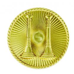 2 Bugles--Parallel 15/16" Gold Discs Hero's Pride Collar Pins 4451G