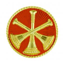 3 Bugles Gold with Red 15/16" Hero's Pride 4453R