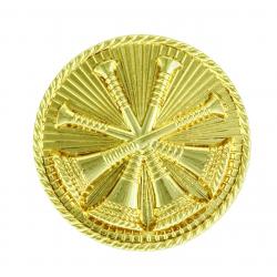 4 Bugles Crossed 15/16" Gold Discs Hero's Pride Collar Pins 4454G