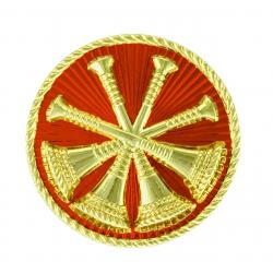 4 Bugles Gold with Red 15/16" Hero's Pride 4454R