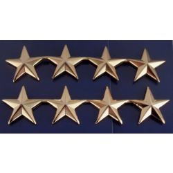 4 stars 1" Polished Gold Pair Collar Pins 4473G
