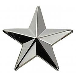1 Star 1/2" Nickel Silver Collar Pins SMALL