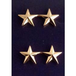 2 Stars 1/2" Gold Collar Pins