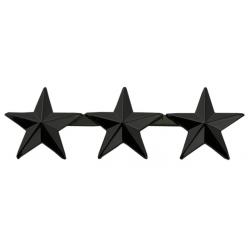3 Stars 1/2" Black Collar Pins SMALL