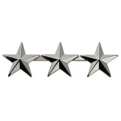 3 Stars 1/2" Nickel Collar Pins SMALL