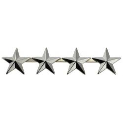 4 Stars 1/2" Nickel Collar Pins SMALL