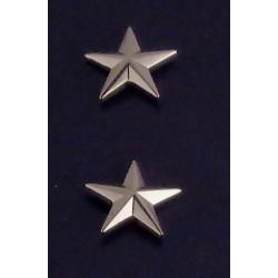 1 Star 5/8" Silver Collar Pins