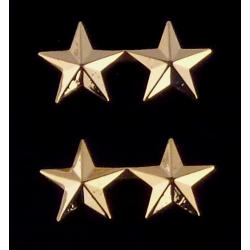 2 Stars 5/8" Gold Collar Pins