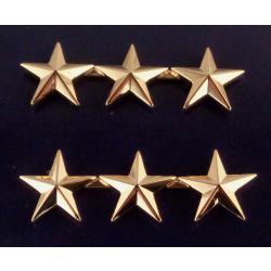 3 Stars 5/8" Gold Collar Pins