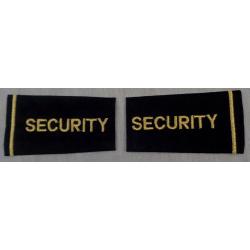 SECURITY Gold on Black epaulet Shoulder Boards