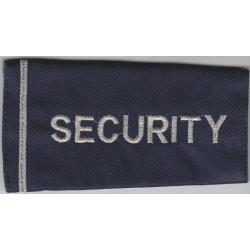 SECURITY epaulet Shoulder Boards Metallic Silver on Dark Navy Blue