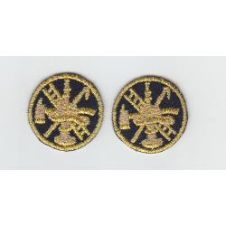 FIRE SCRAMBLE Gold on Midnight Navy Collar Patches