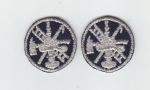 FIRE SCRAMBLE Silver on Midnight Navy Collar Patches