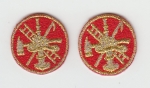 Fire SCRAMBLE Gold on Red  1" Collar Patches