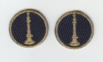 1 Bugle Fire Lieutenant 1" GOLD ON MIDNIGHT NAVY Collar Patches