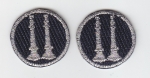 2 Bugles Parallel Silver on Midnight Navy Collar Patches