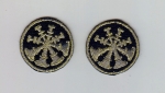 4 Bugles Gold on Midnight Navy 1" Collar Patches