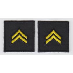 CPL Corporal MEDIUM GOLD on BLACK collar patches solid style