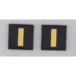 LT Lieutenant MEDIUM GOLD on BLACK collar patches 1.5" LARGE