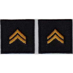 CPL Corporal DARK GOLD on BLACK collar patches Solid Style