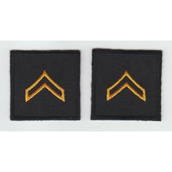 CPL Corporal DARK GOLD on BLACK collar patches 1.5"