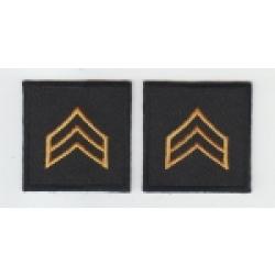 SGT Sergeant Chevron DARK GOLD on BLACK collar patches