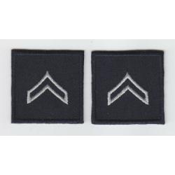 CPL Corporal SILVER on MIDNIGHT NAVY collar patches 1.5"